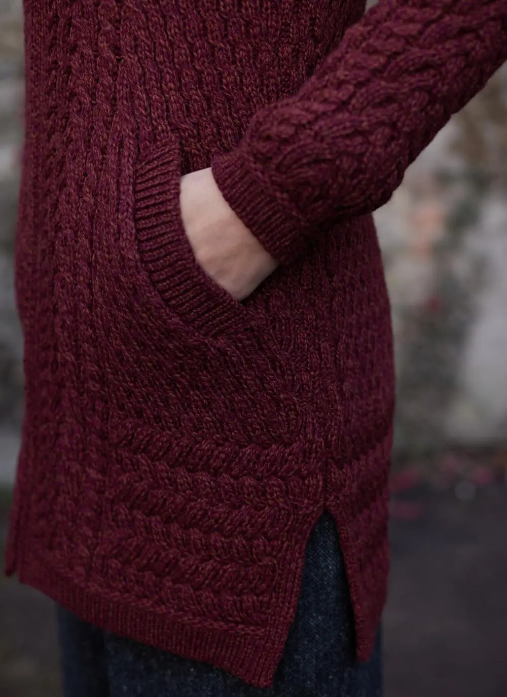 Caitlin Aran Cable Hooded Coatigan