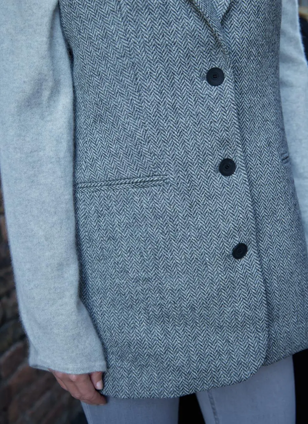 Tweed Grey Herringbone Waistcoat