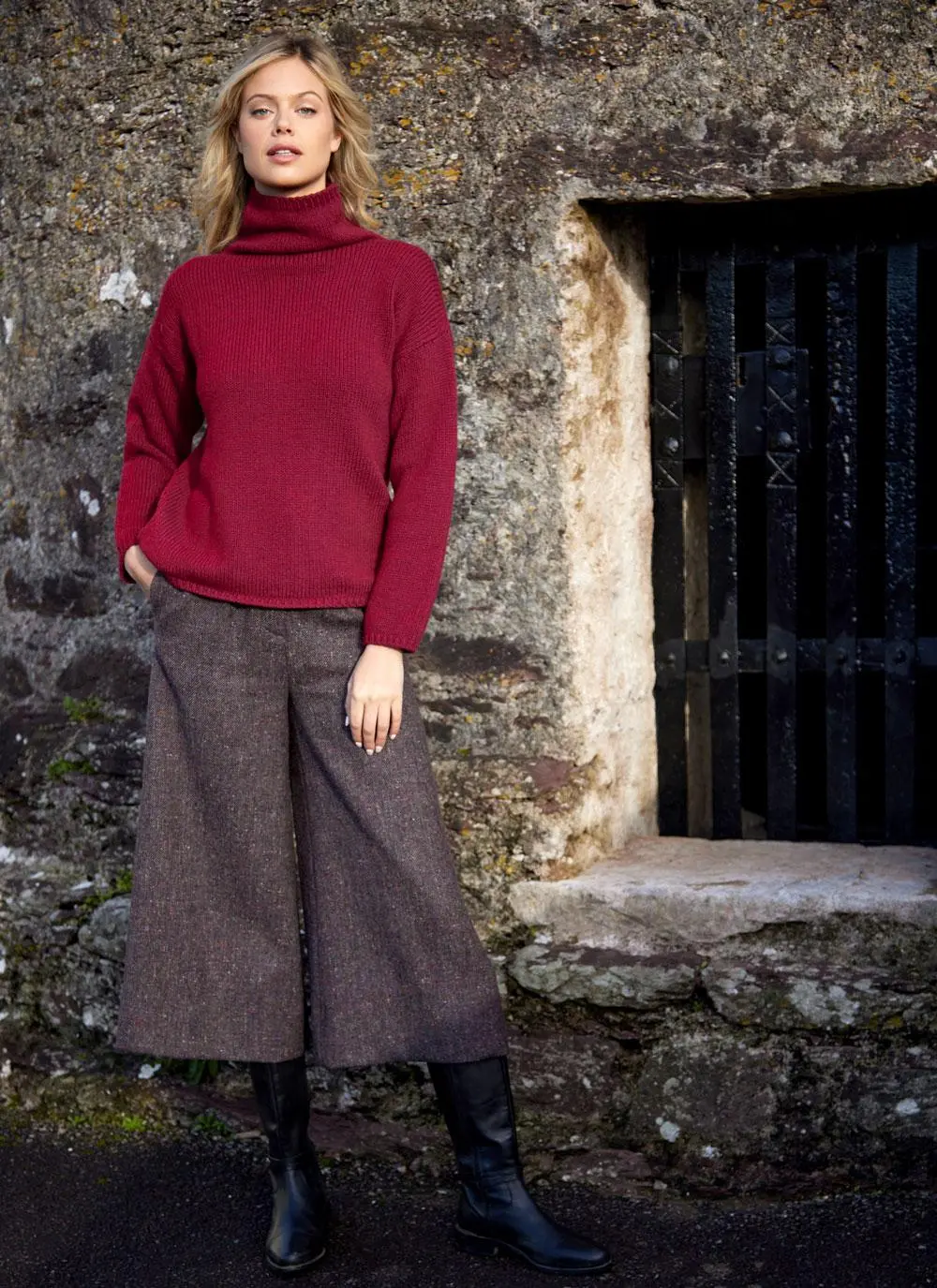 Irish Tweed Salt + Pepper Cropped Culottes