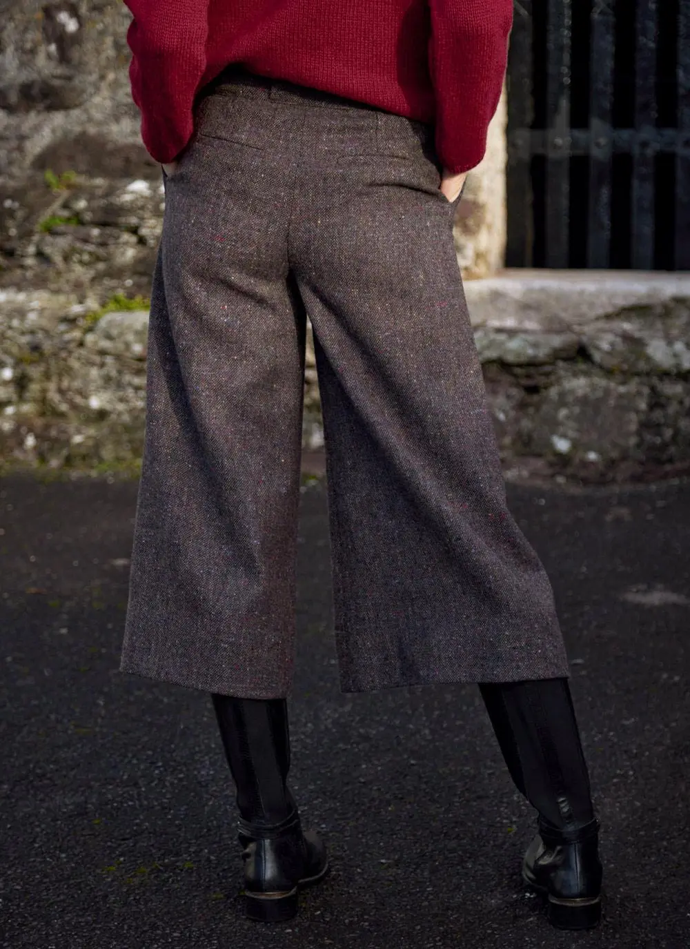 Irish Tweed Salt + Pepper Cropped Culottes