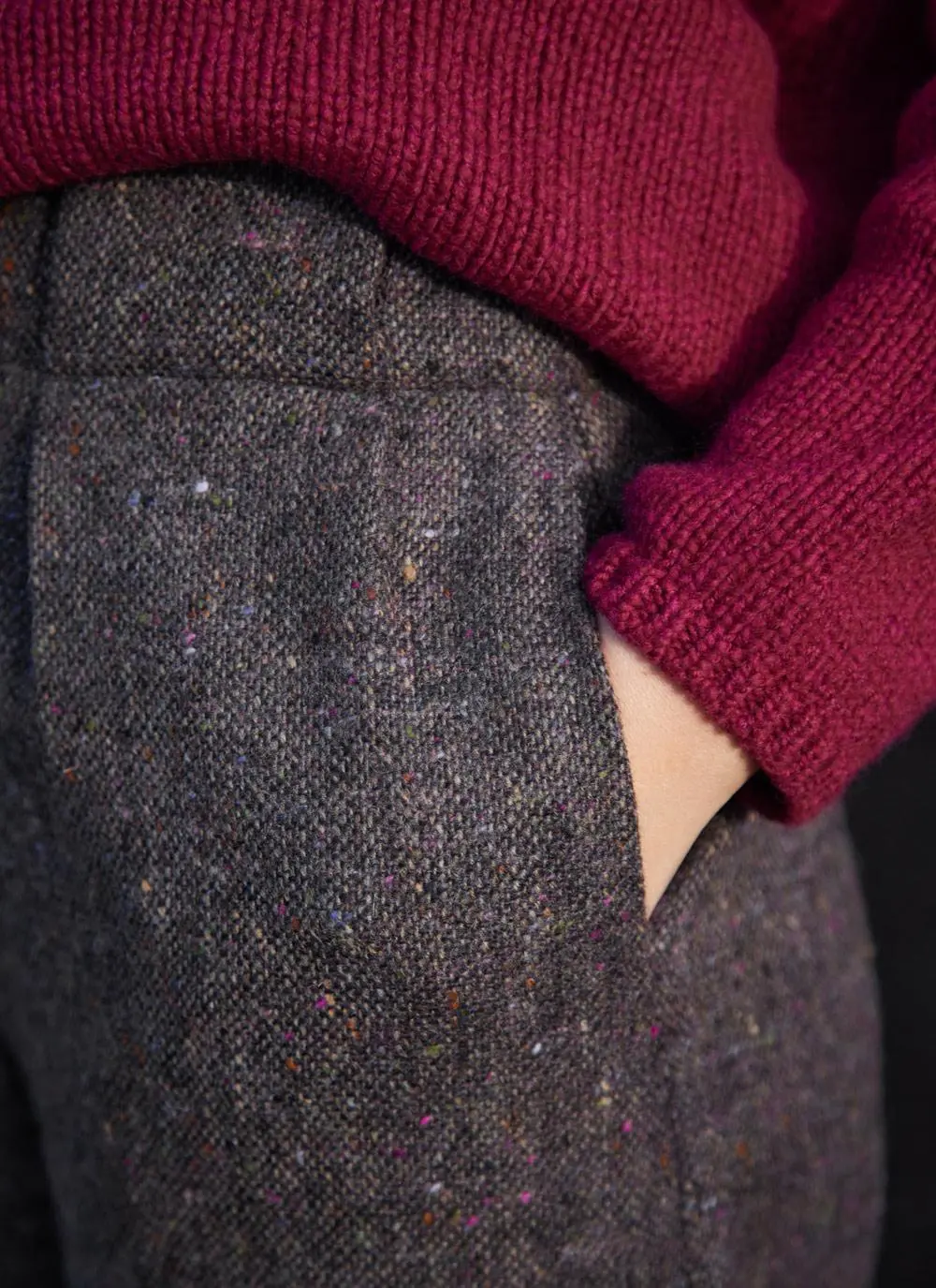 Irish Tweed Salt + Pepper Cropped Culottes