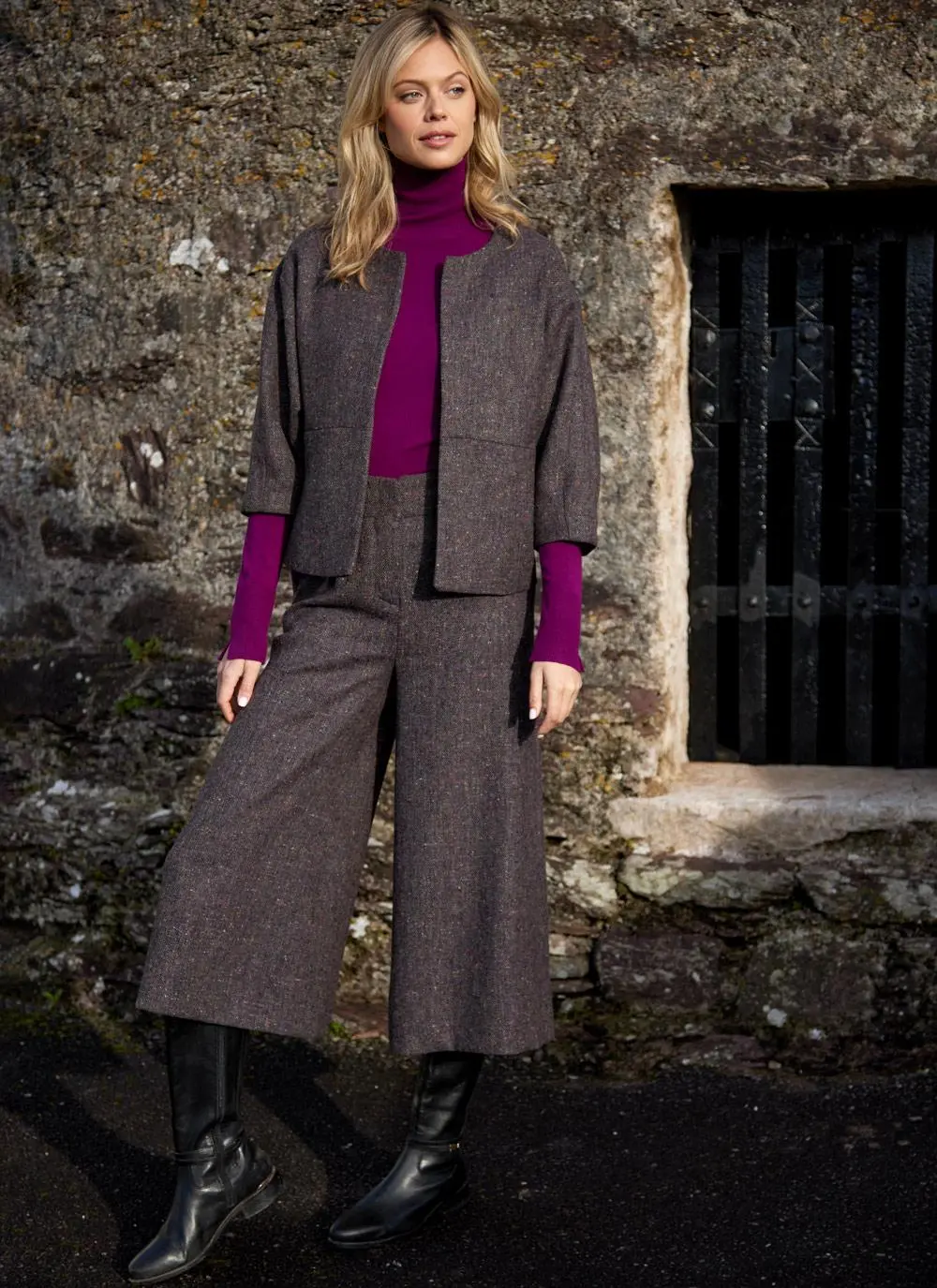 Salt & Pepper Tweed Short Jacket
