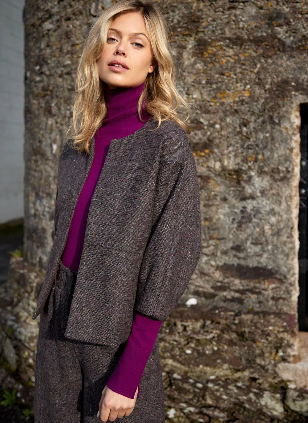 Salt & Pepper Tweed Short Jacket