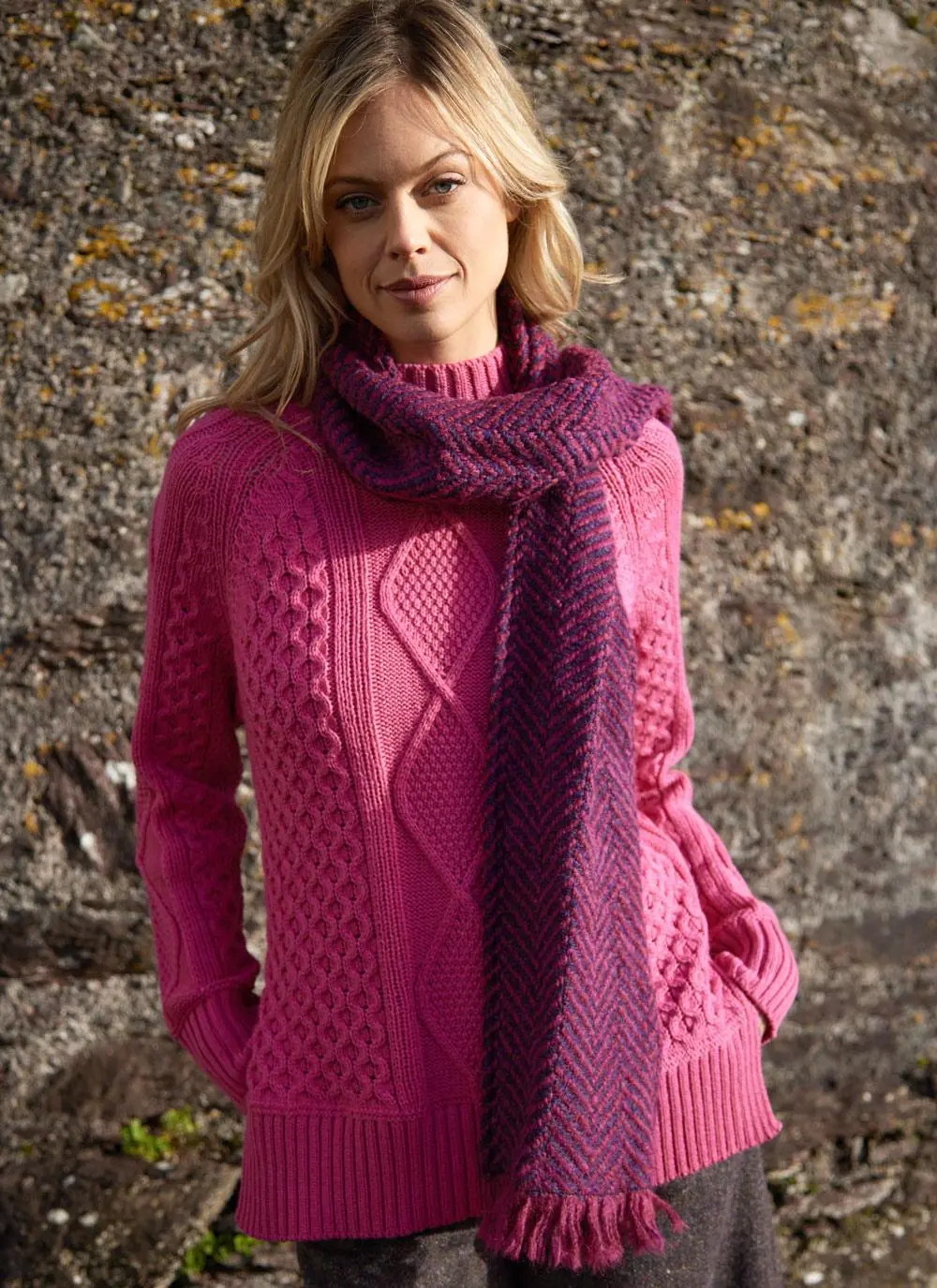 Wool Country Scarf in Mulberry | Blarney
