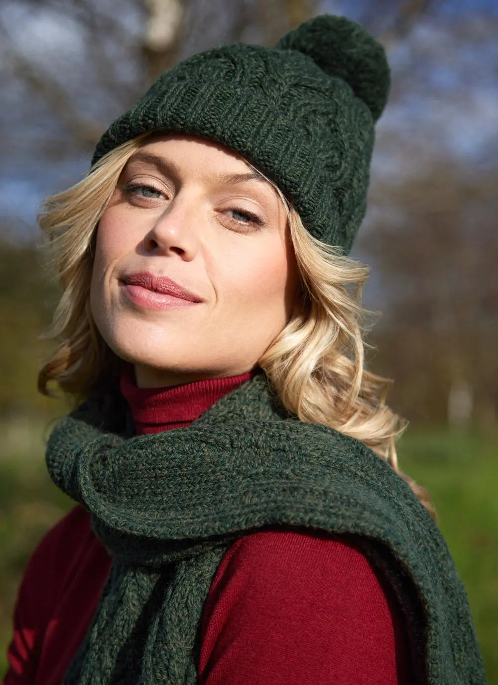 Supersoft Cable Pom Pom Beanie