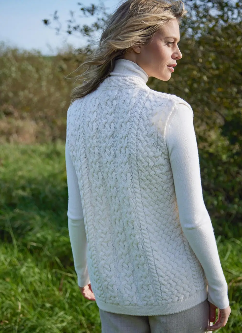 Roisin Full Zip Aran Gilet