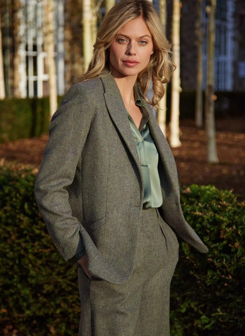 Irish Tweed Blazer in Green