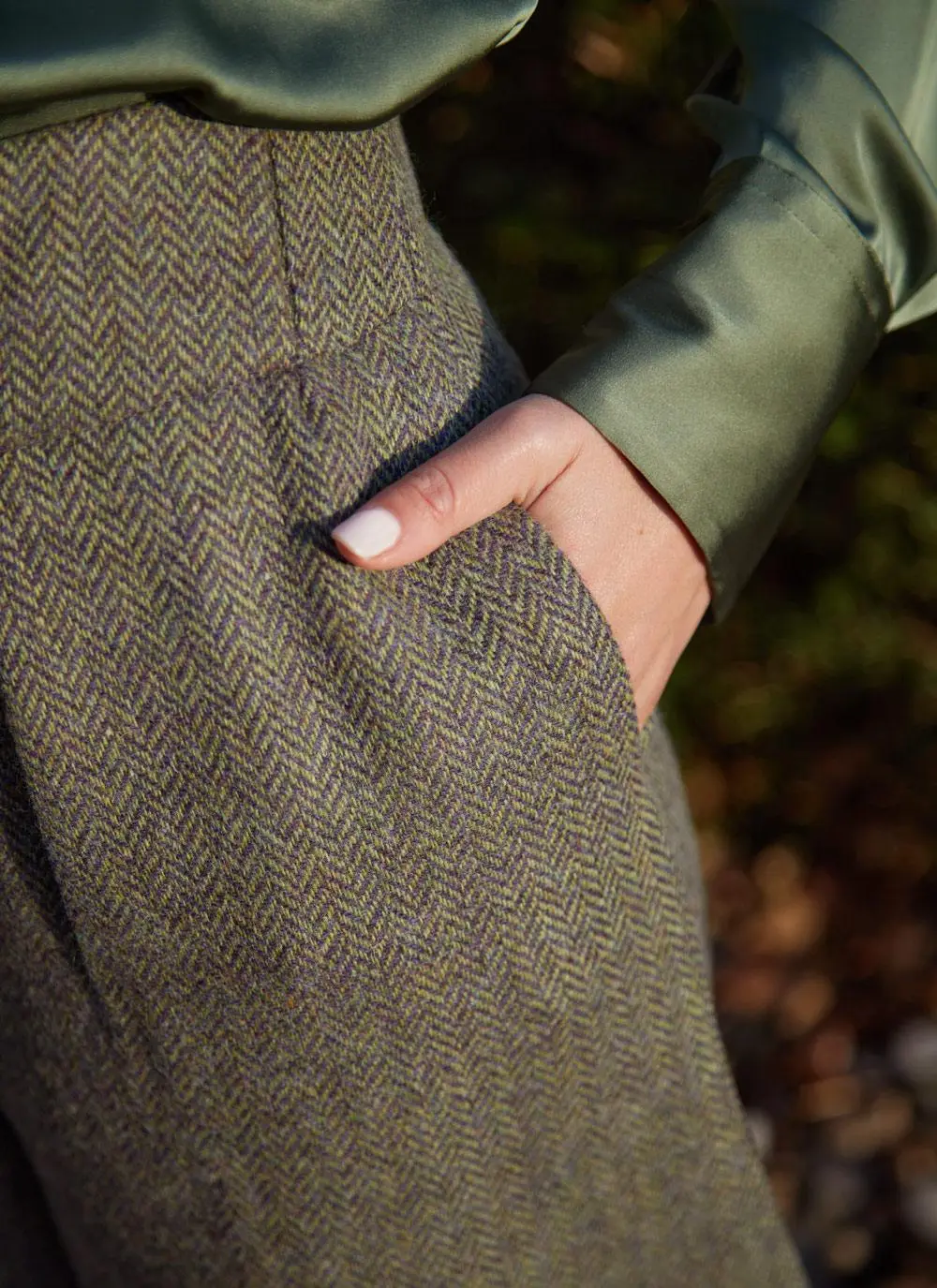 Irish Tweed Herringbone Cropped Culottes