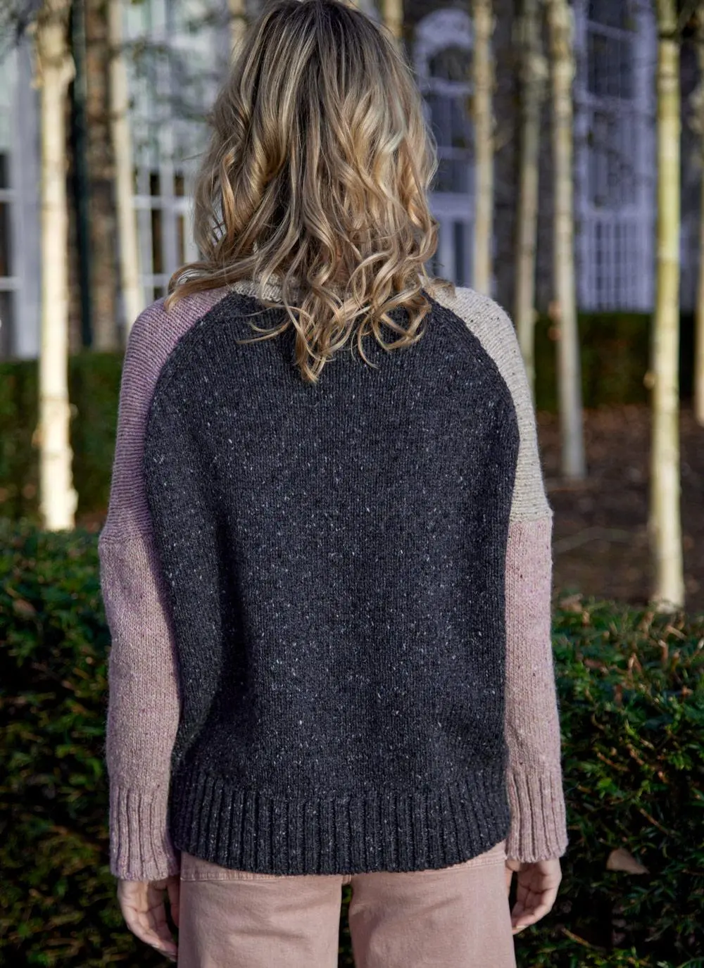Color Block Roll Neck Sweater