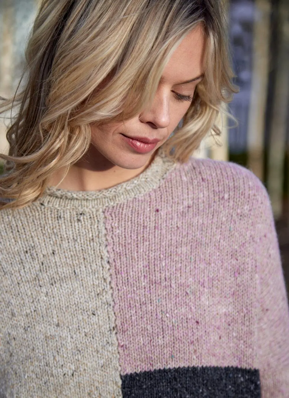 Color Block Roll Neck Sweater