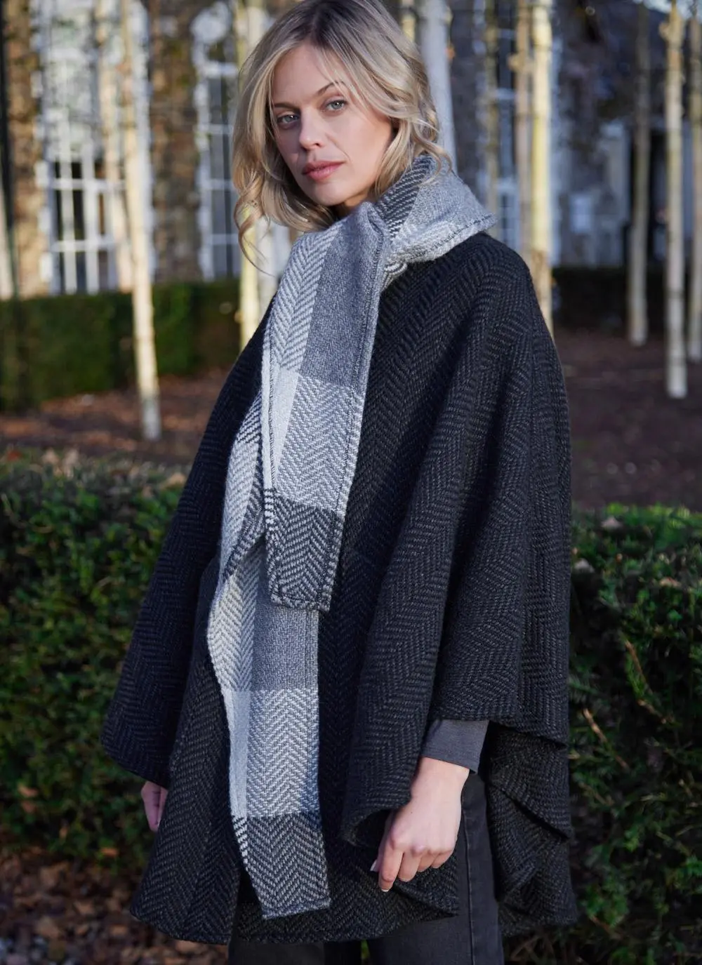Maeve Killybeg Herringbone Cape with Hood
