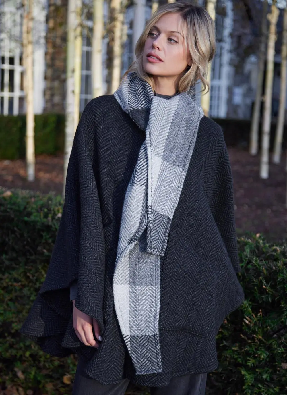 Maeve Killybeg Herringbone Cape with Hood