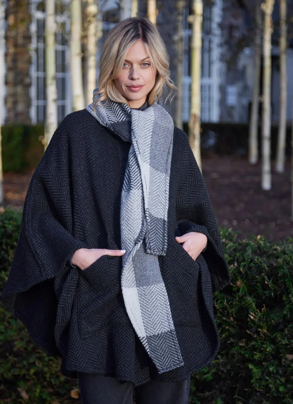 Maeve Killybeg Herringbone Cape with Hood