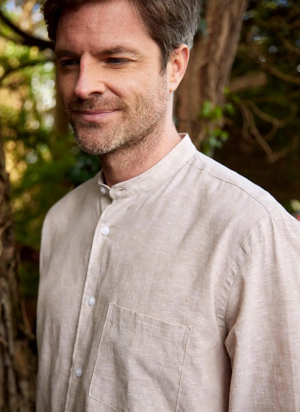 Donal Cotton Linen Grandfather Shirt