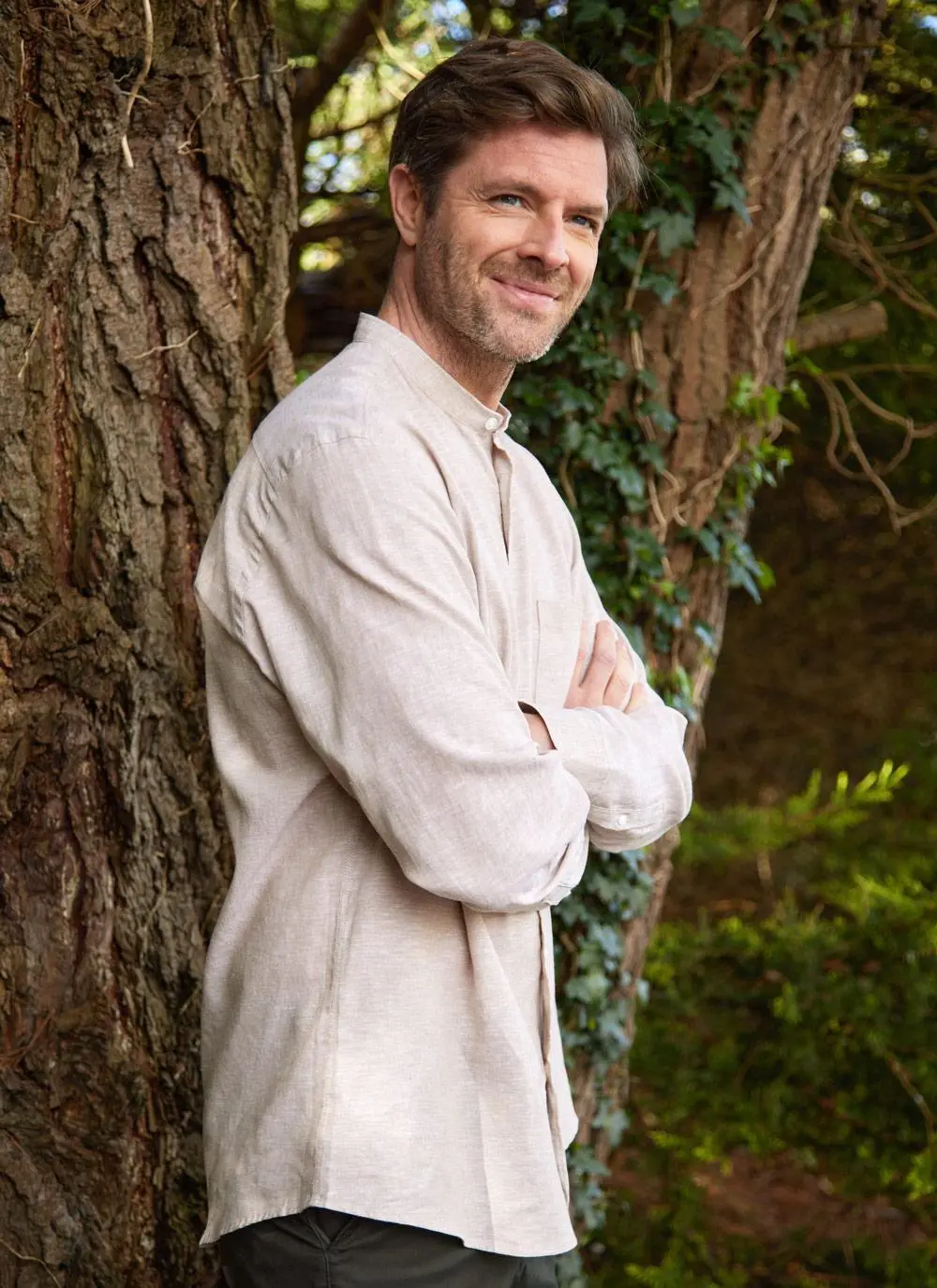 Donal Cotton Linen Grandfather Shirt
