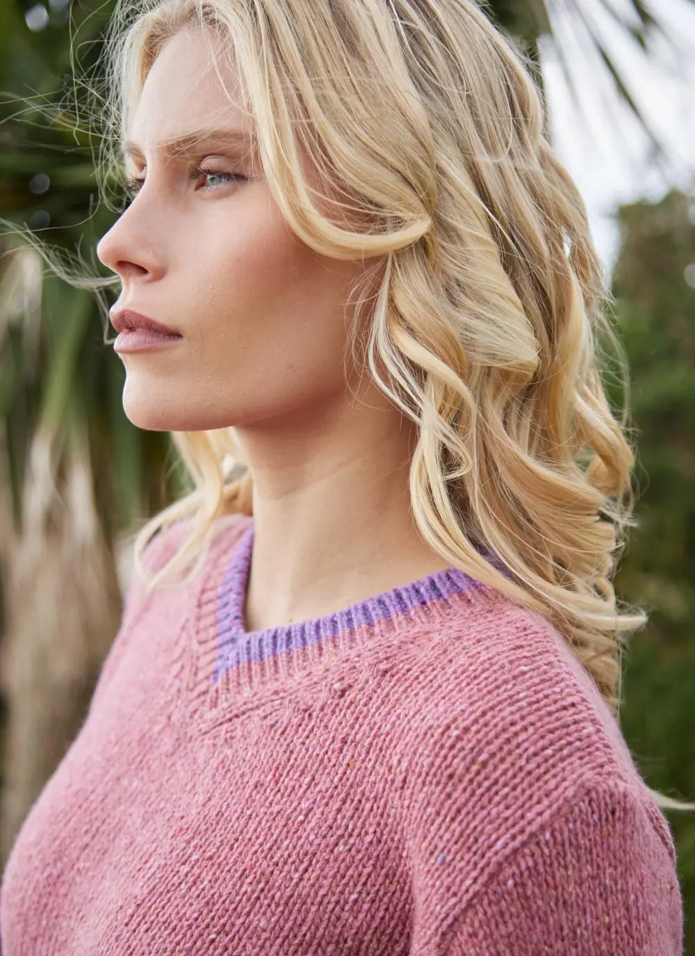 Mespil Cashmere V-Neck Contrast Sweater