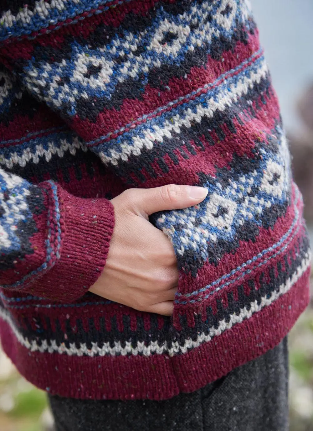 Fisherman Fairisle Shawl Collar Cardigan 