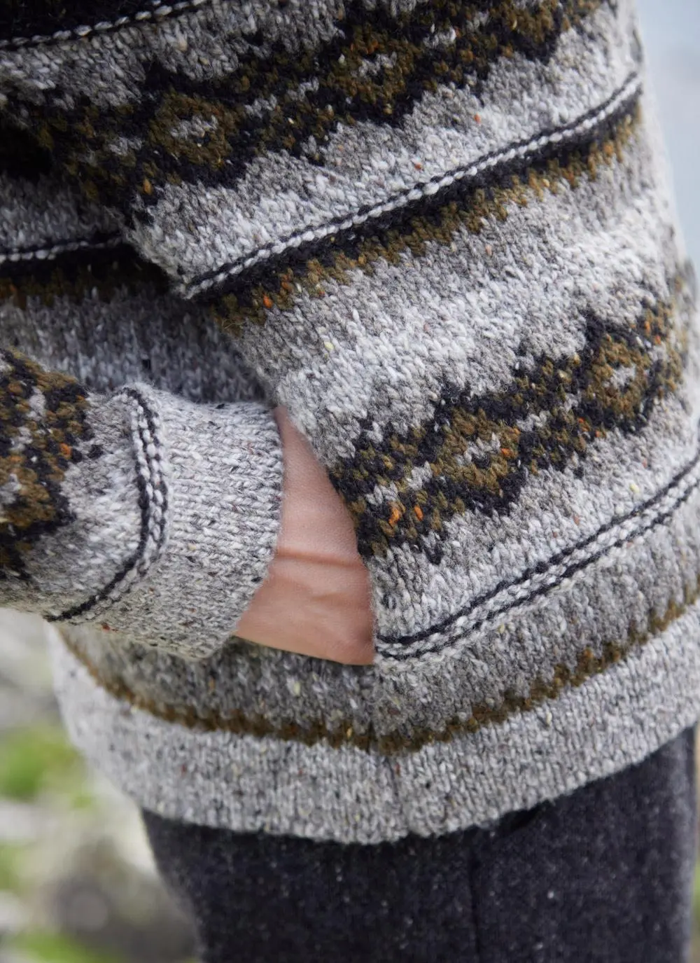 Fisherman Fairisle Shawl Collar Cardigan 