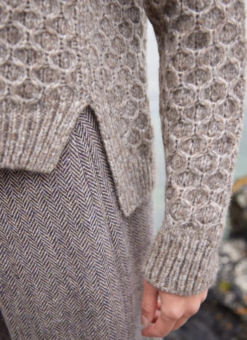 Alpaca Honeycomb Stitch Sweater
