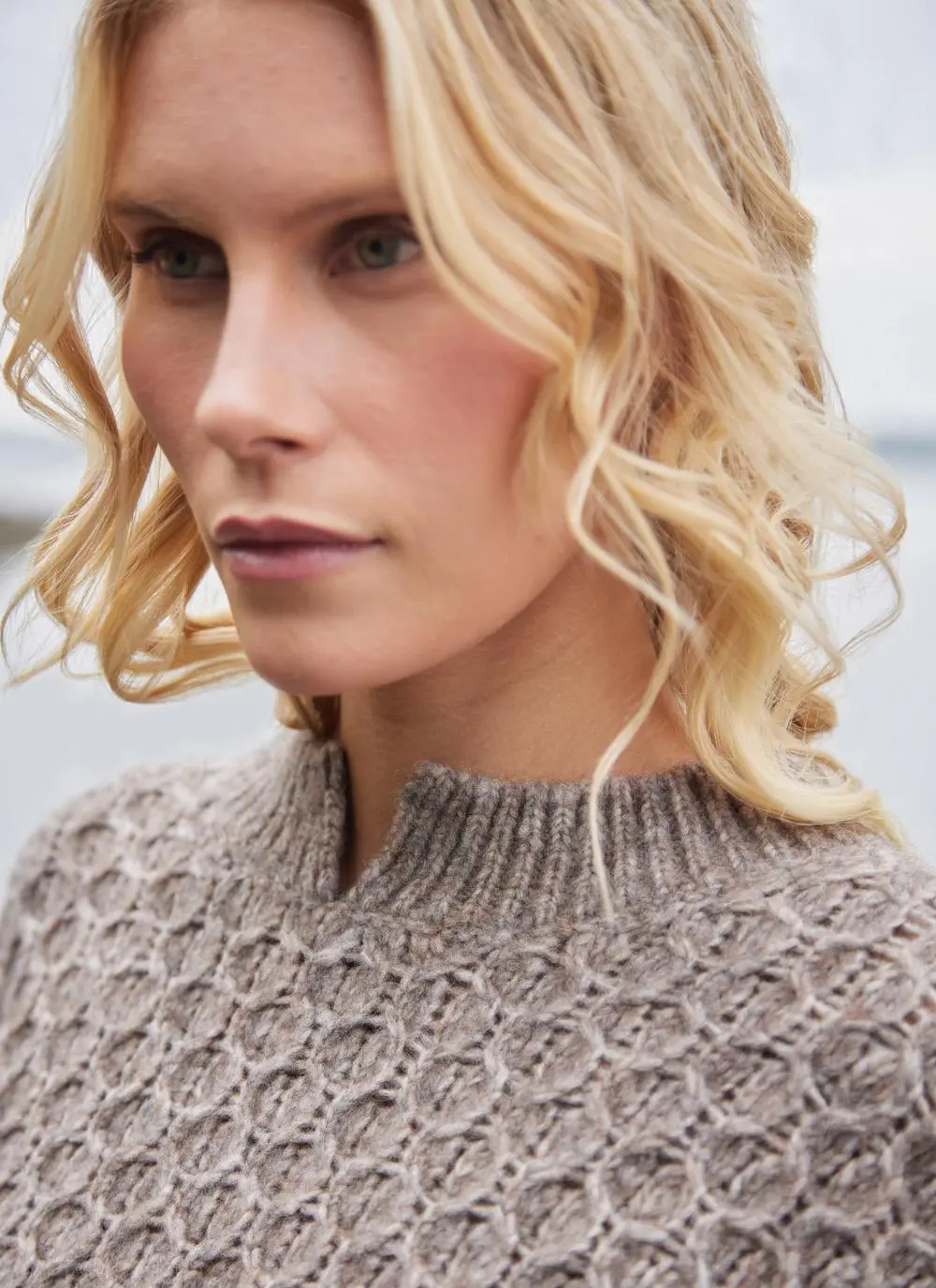 Alpaca Honeycomb Stitch Sweater