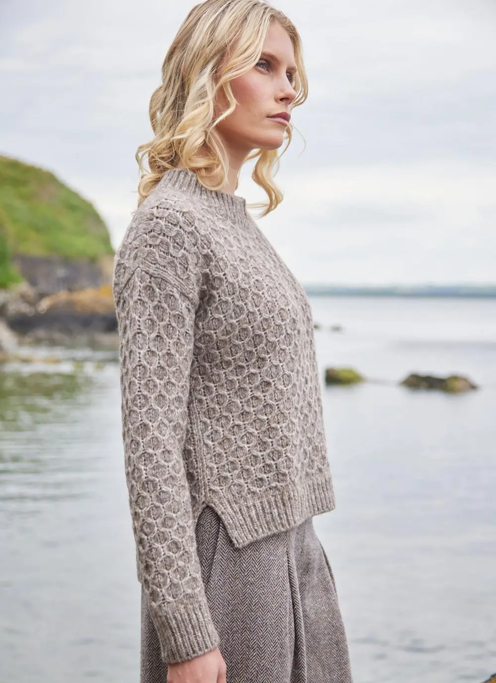 Alpaca Honeycomb Stitch Sweater