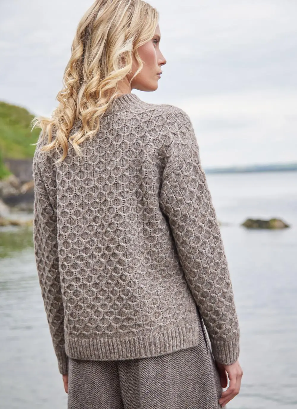 Alpaca Honeycomb Stitch Sweater