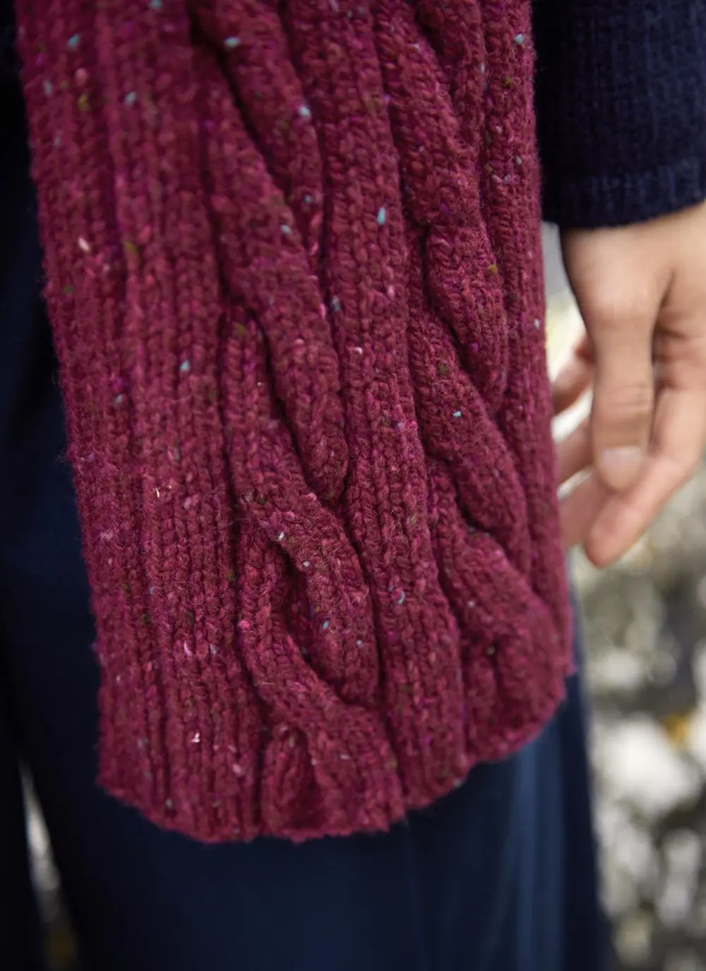 Fisherman Donegal Fleck Cable Scarf