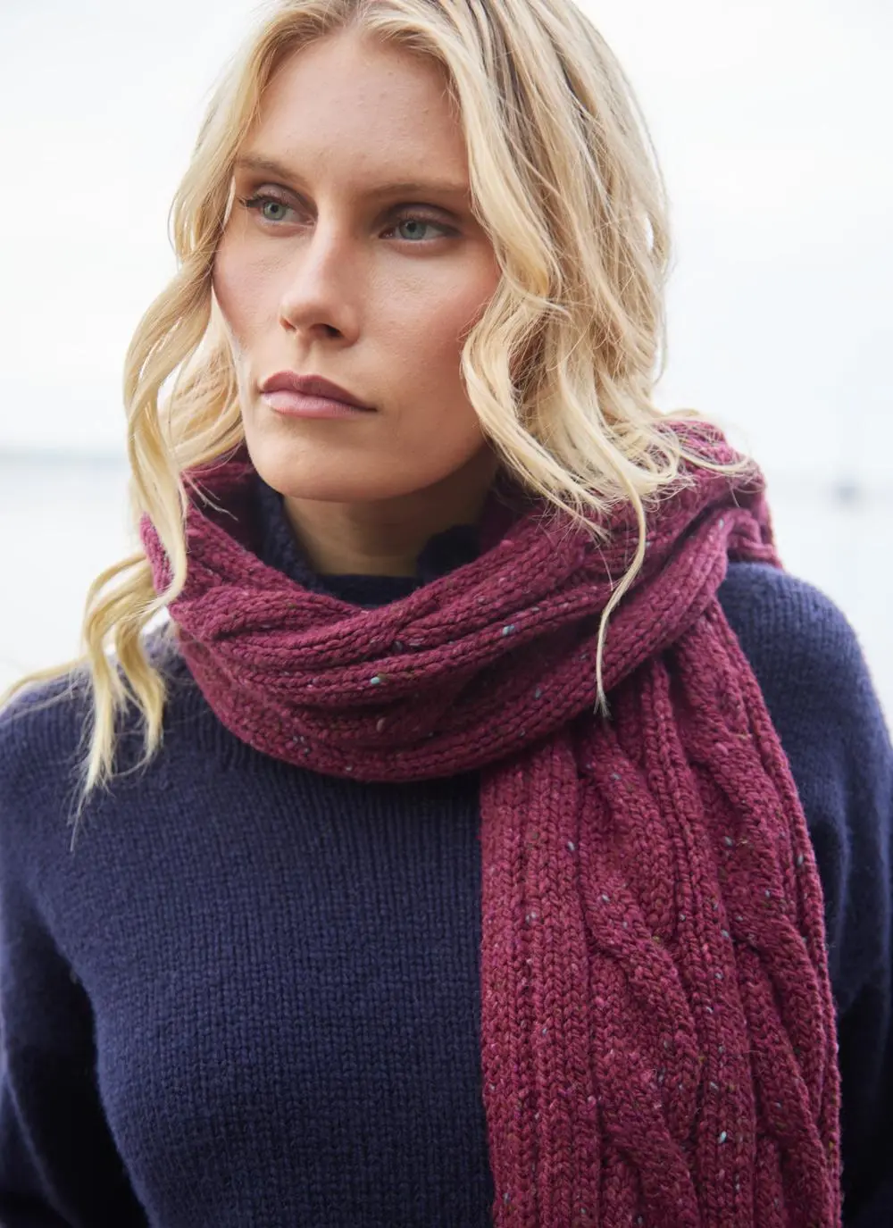 Fisherman Donegal Fleck Cable Scarf