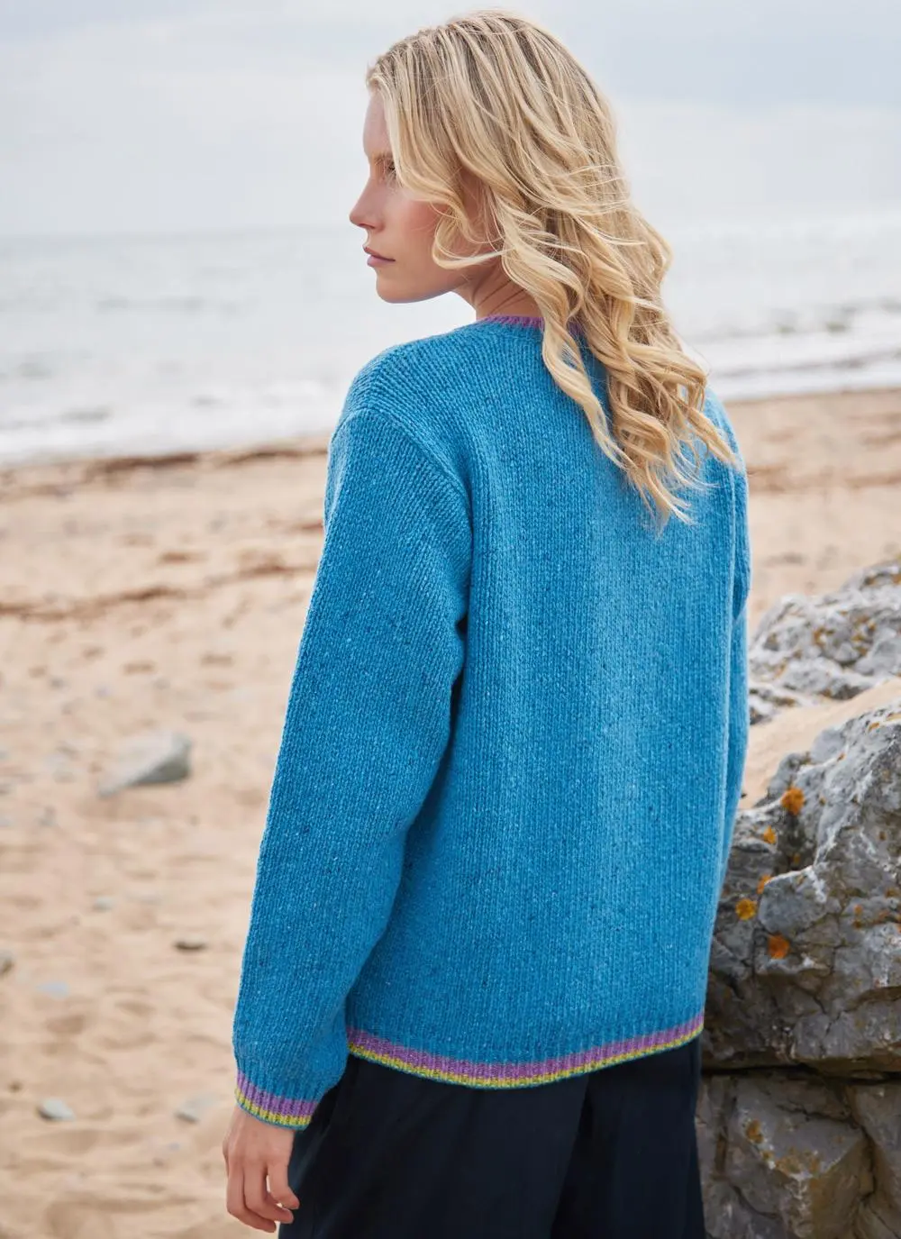 Mespil Cashmere V-Neck Contrast Sweater