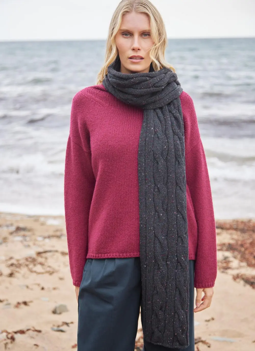Fisherman Donegal Cable Scarf