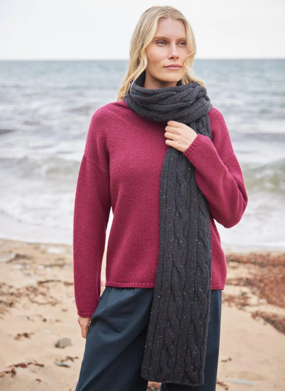 Fisherman Donegal Cable Scarf