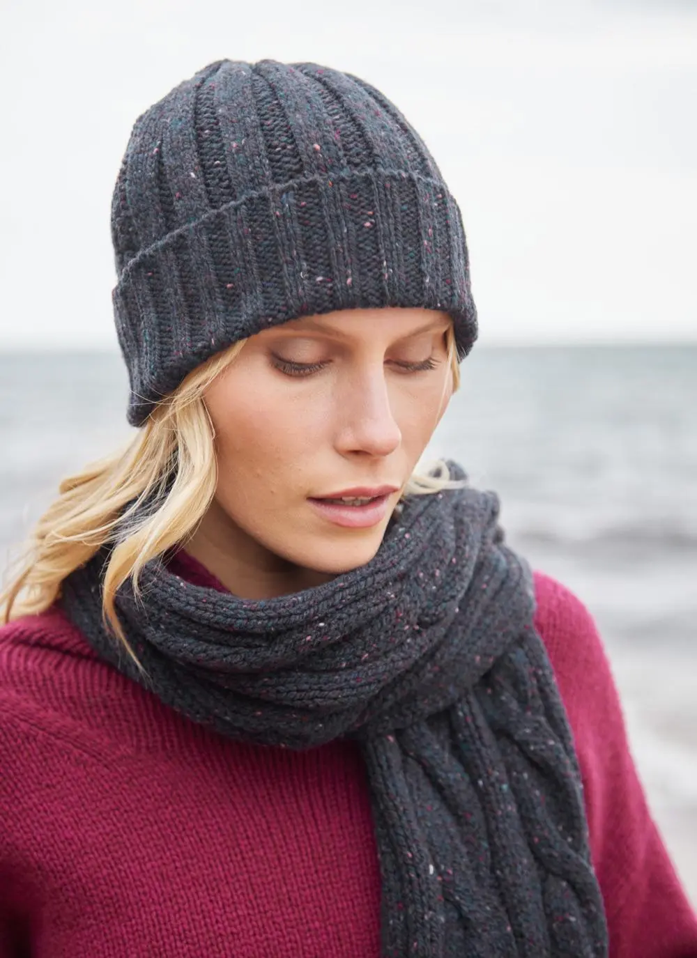 Fisherman Donegal Fleck Ribbed Beanie