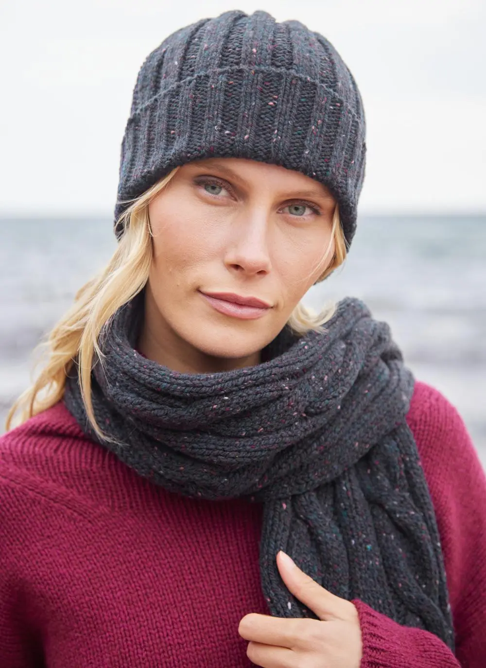 Fisherman Donegal Fleck Ribbed Beanie