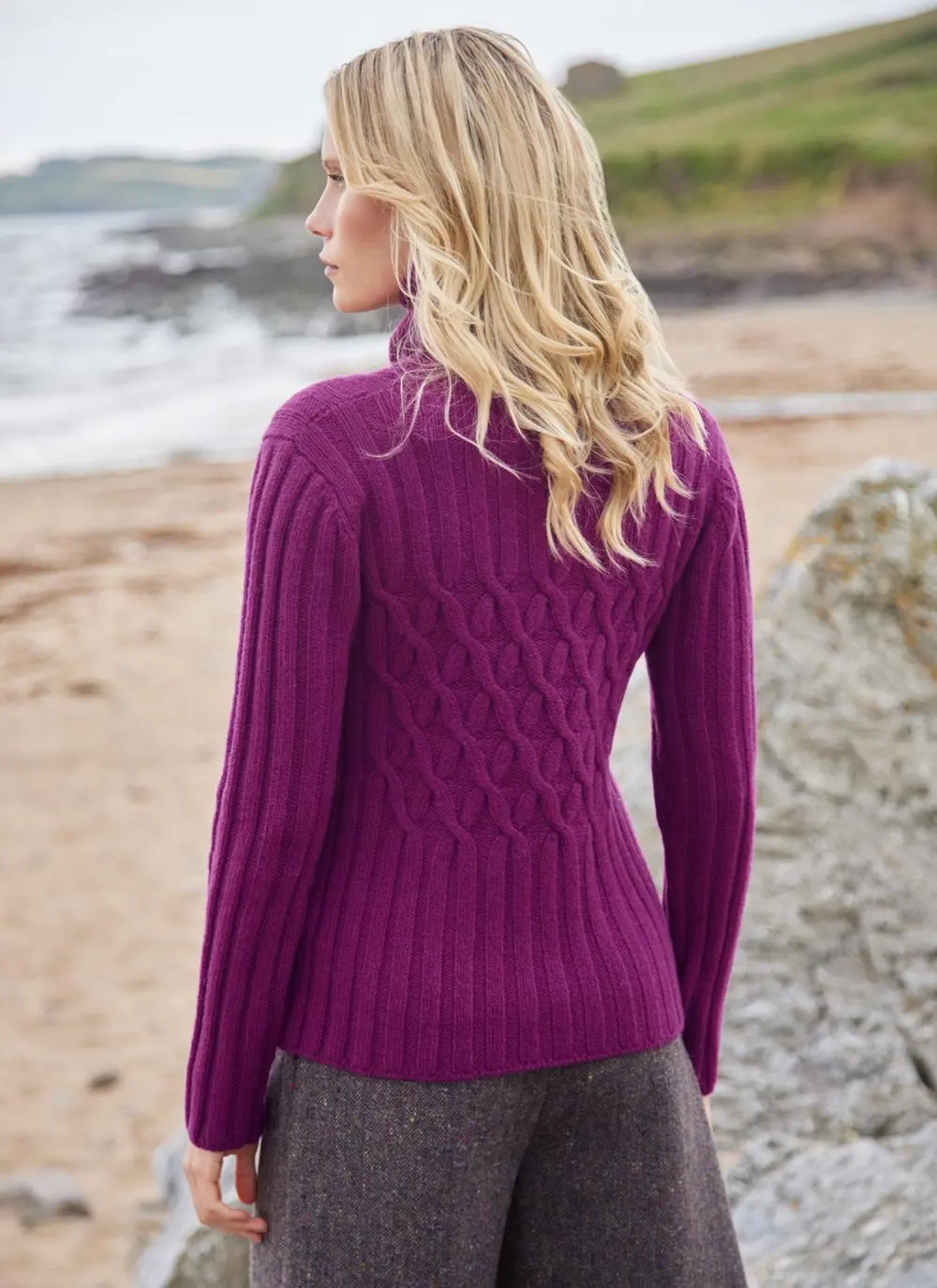 Fisherman Criss Cross Polo Sweater