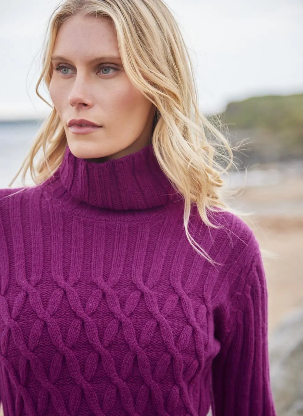 Fisherman Criss Cross Polo Sweater