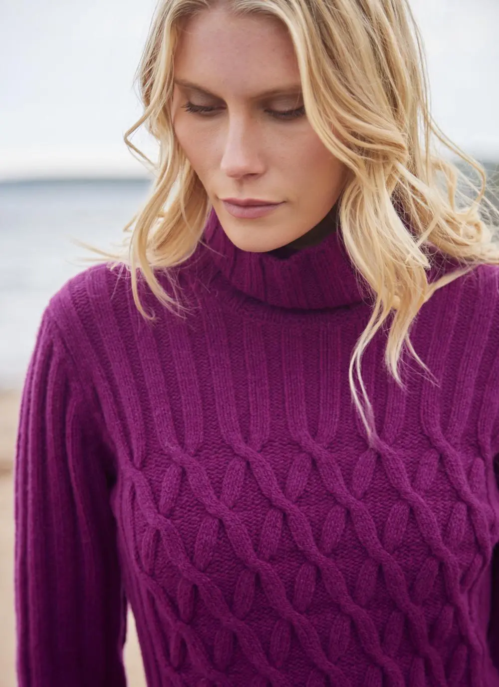 Fisherman Criss Cross Polo Sweater