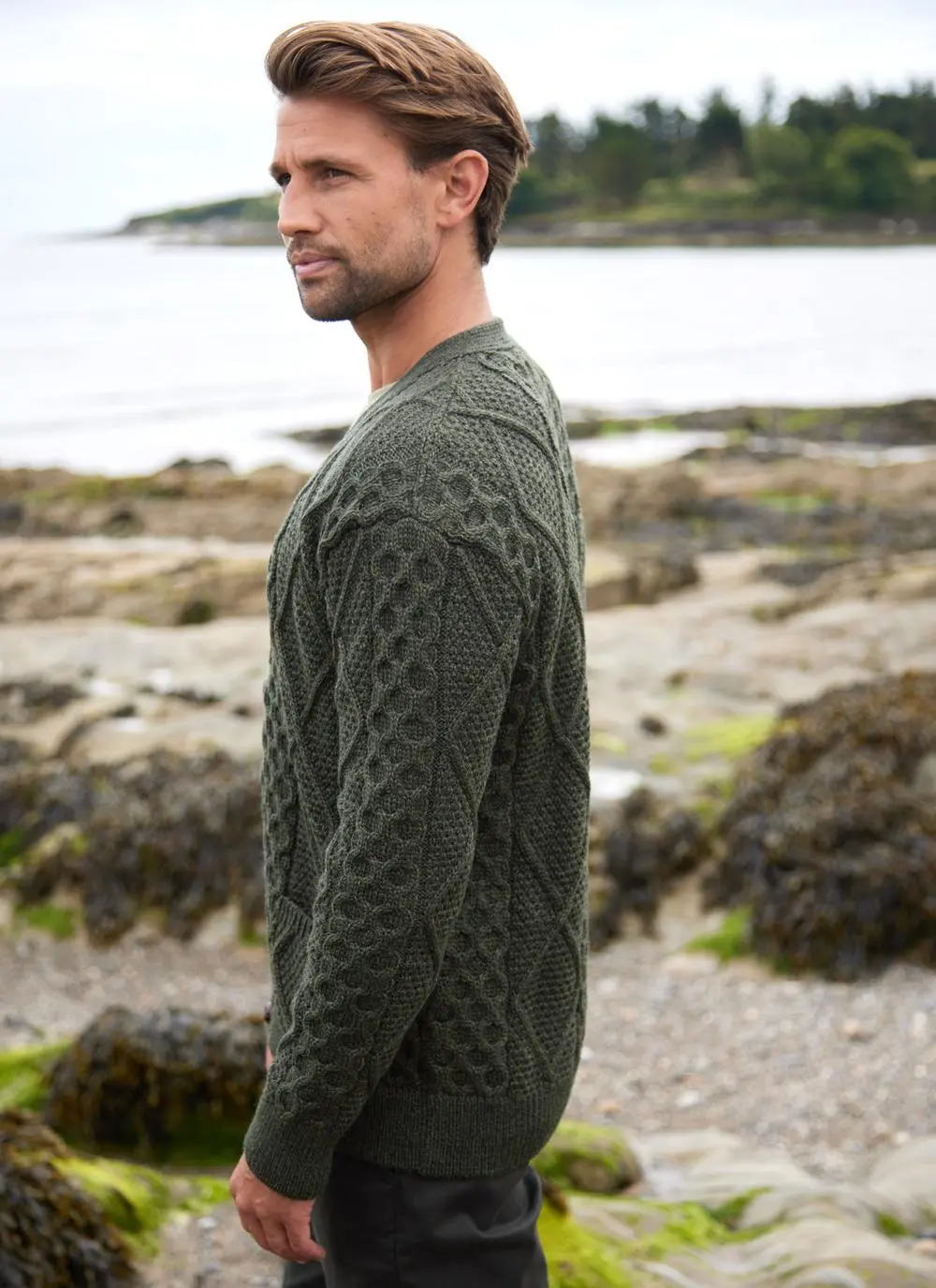 Daire V-Neck Aran Cardigan 