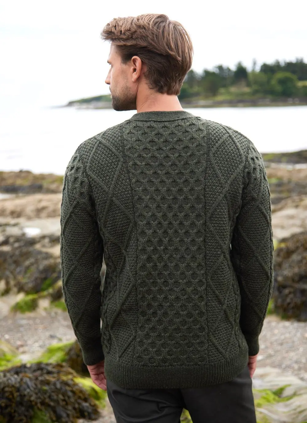 Daire V-Neck Aran Cardigan 