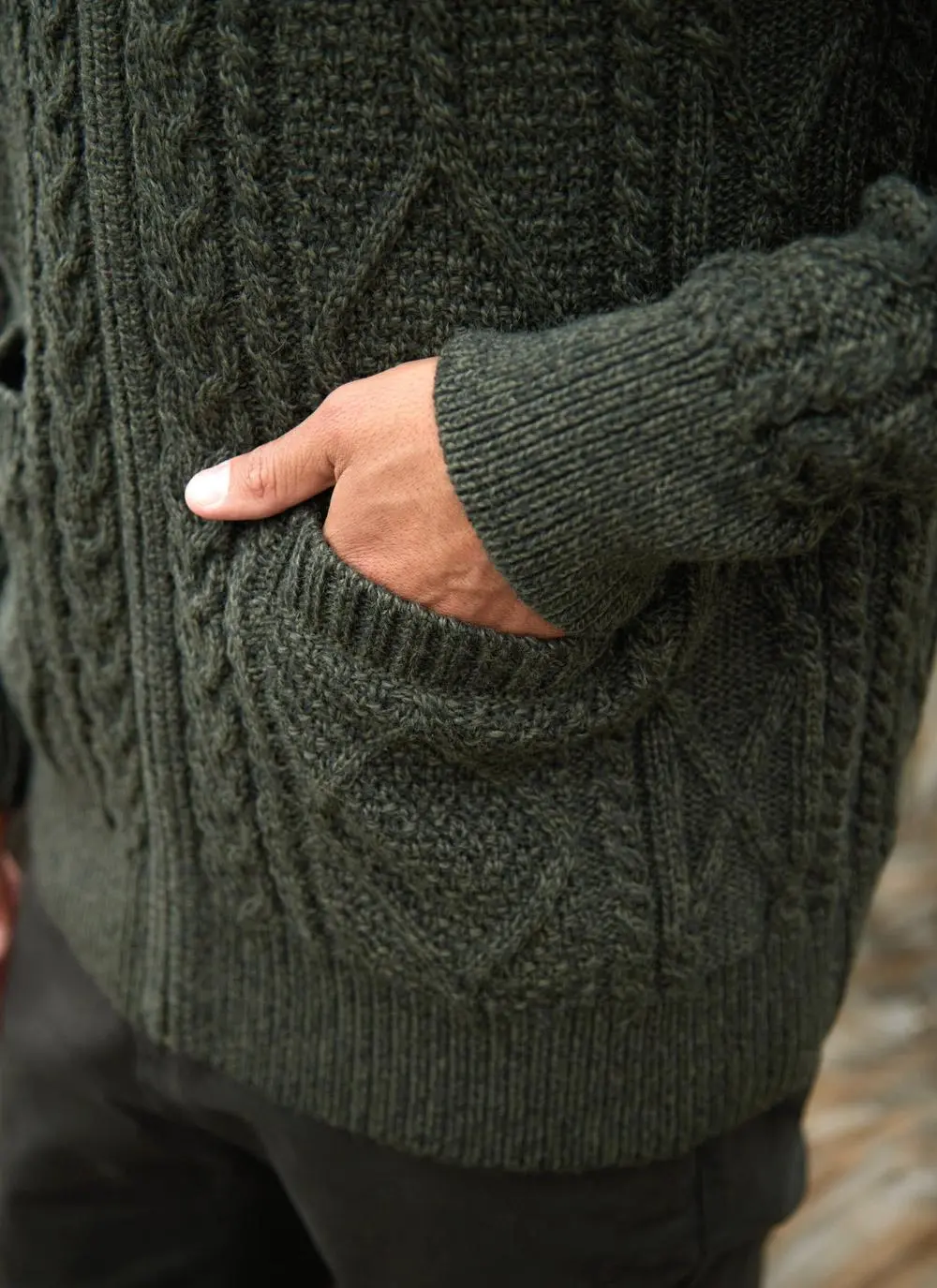 Denis Full Zip Aran Sweater