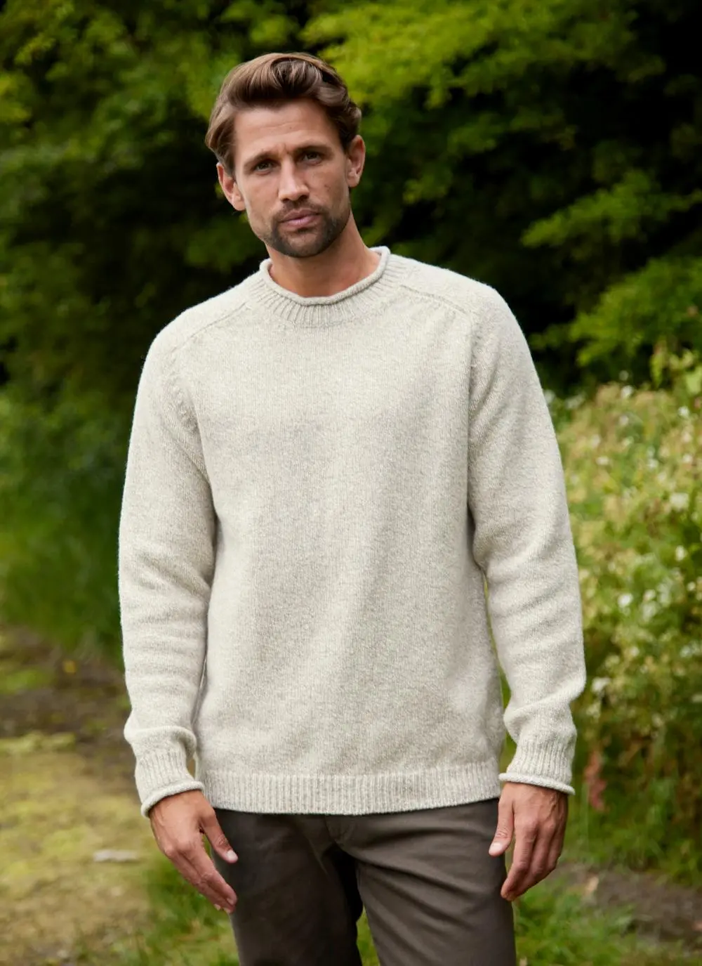 Fisherman Roll Neck Sweater With Cashmere