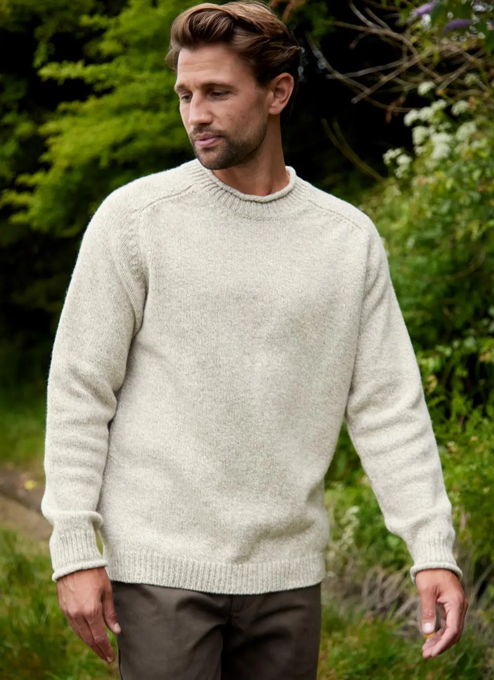 Fisherman Roll Neck Sweater With Cashmere