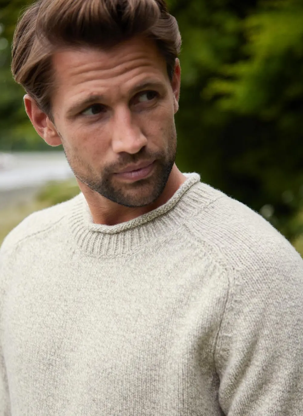 Fisherman Roll Neck Sweater With Cashmere