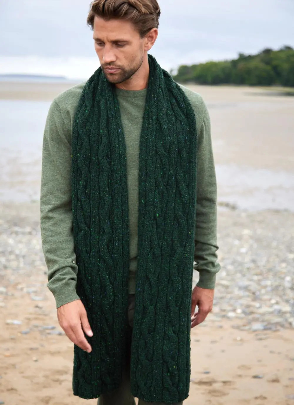 Fisherman Donegal Cable Scarf