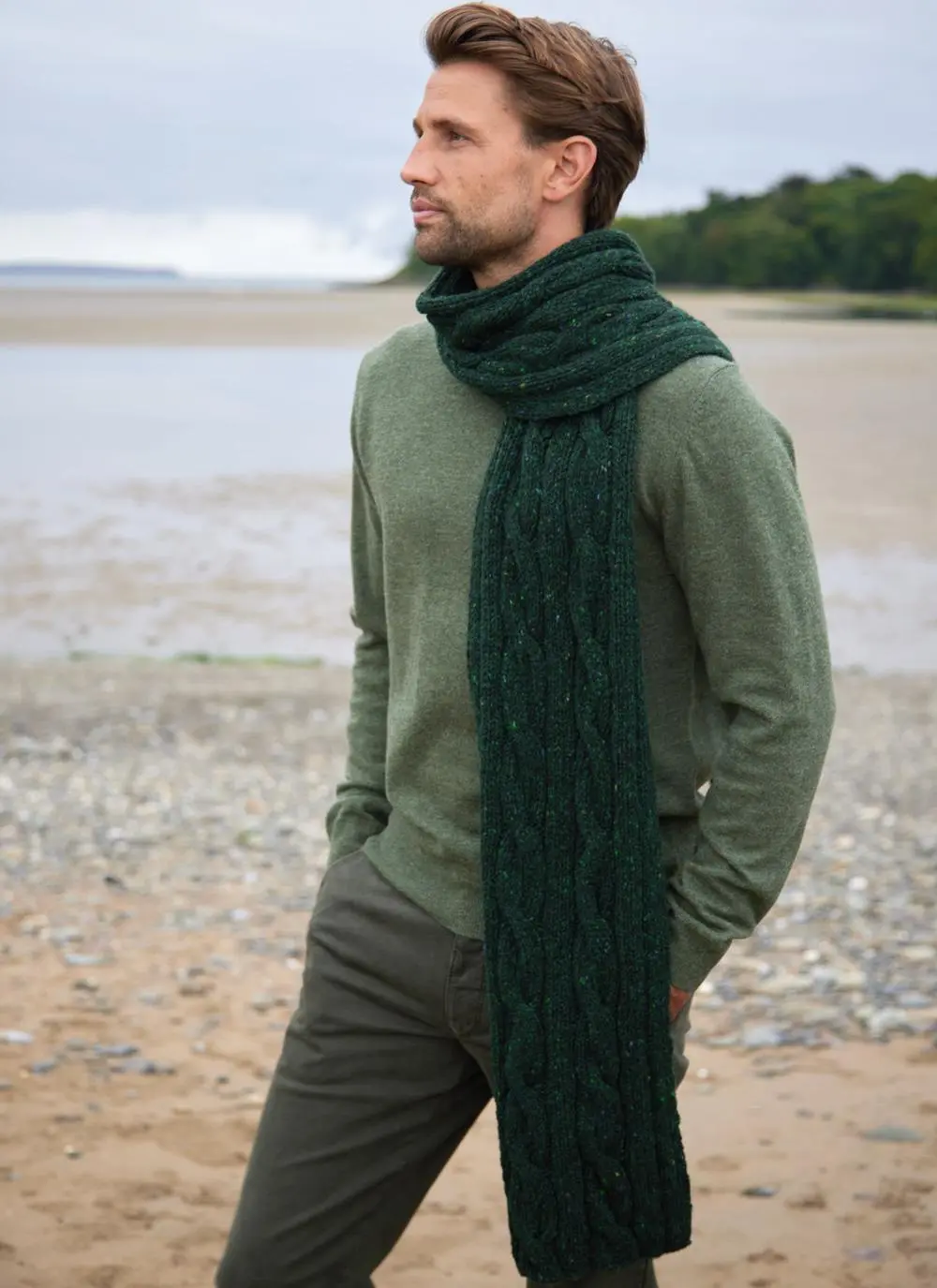 Fisherman Donegal Cable Scarf
