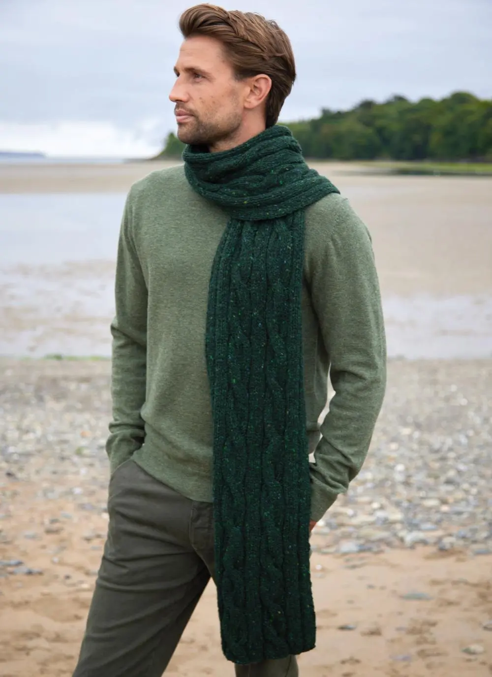 Fisherman Donegal Cable Scarf