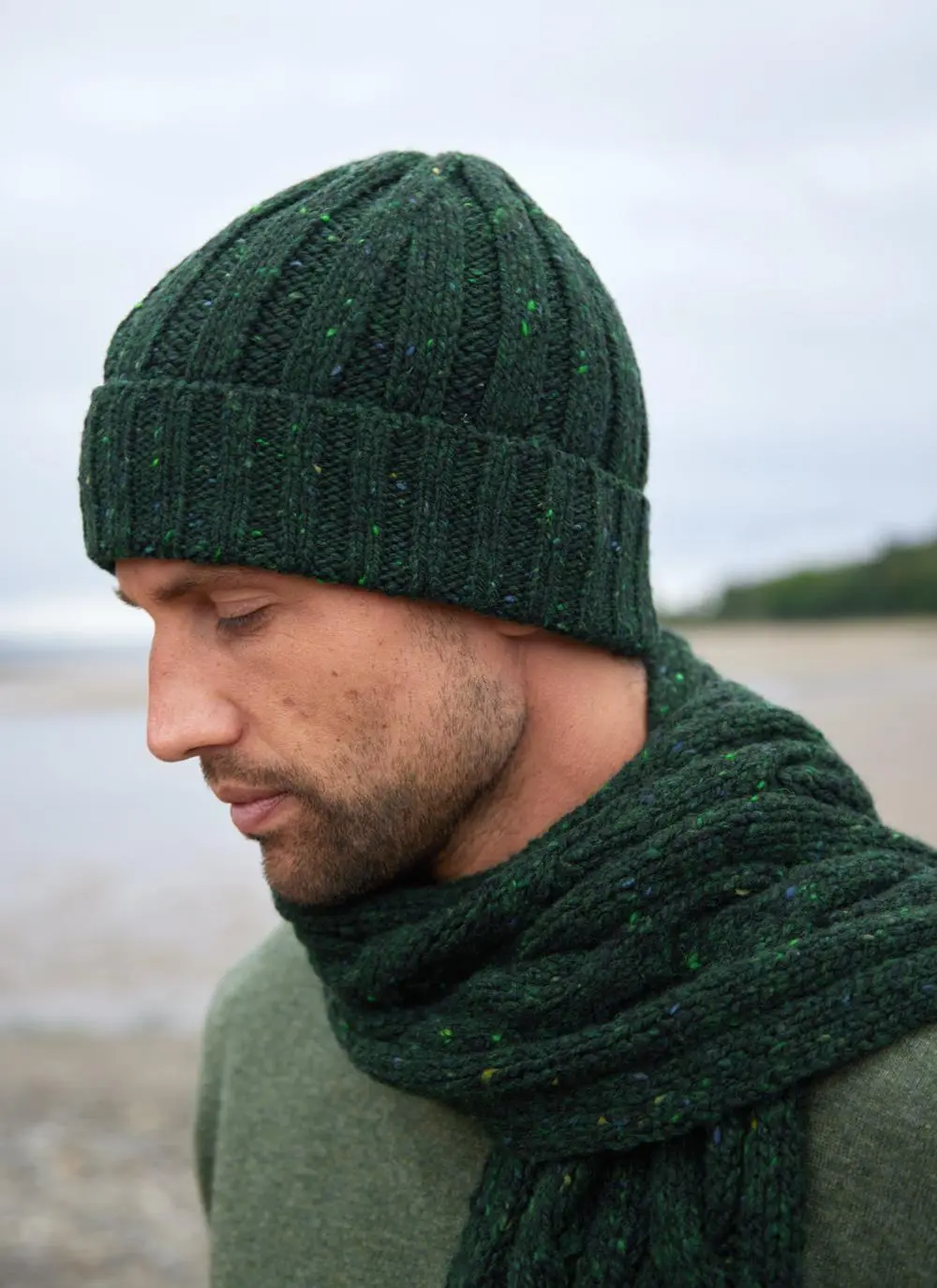 Fisherman Donegal Fleck Ribbed Beanie
