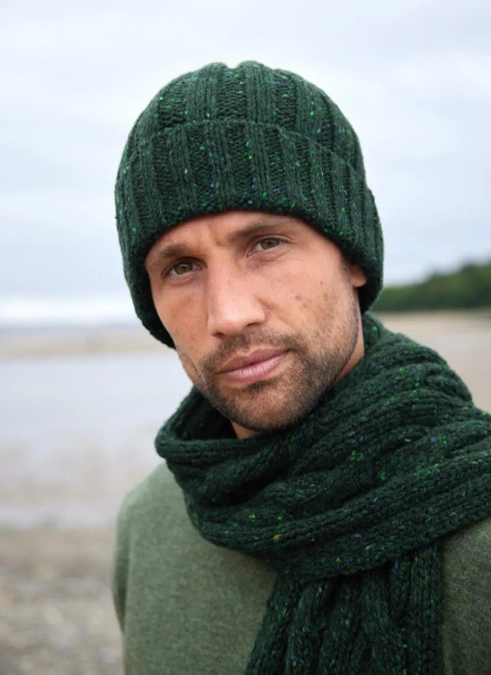 Fisherman Beanie in Grape Marle