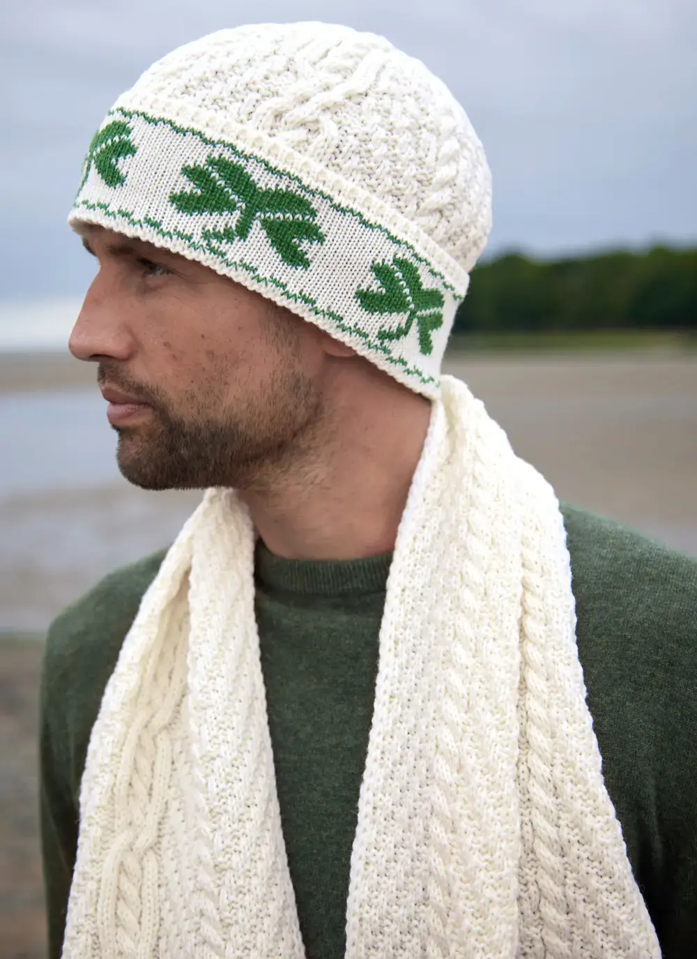 Shamrock Beanie & Scarf Set