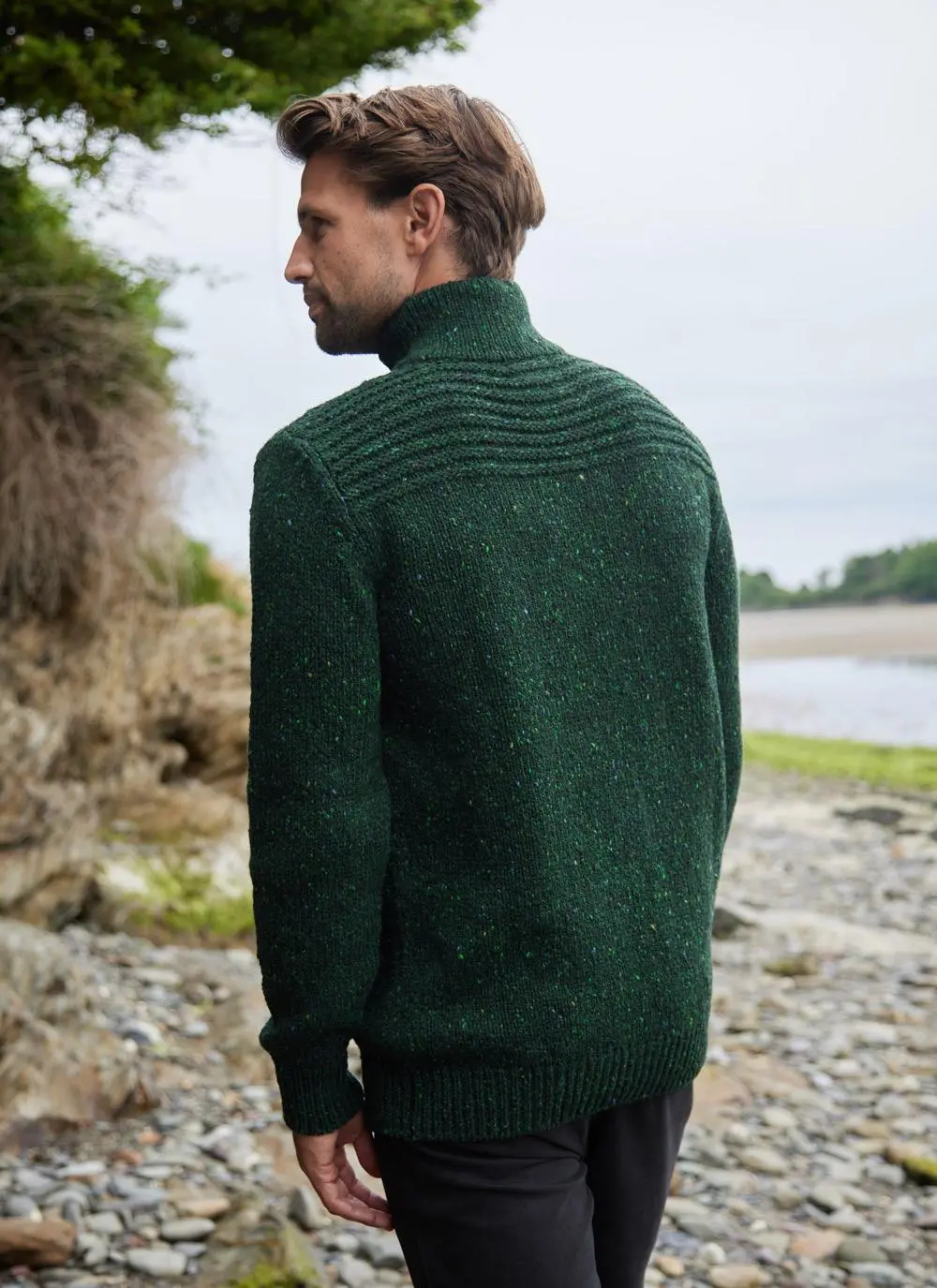 Fisherman Toggle Buttoned Collar Sweater