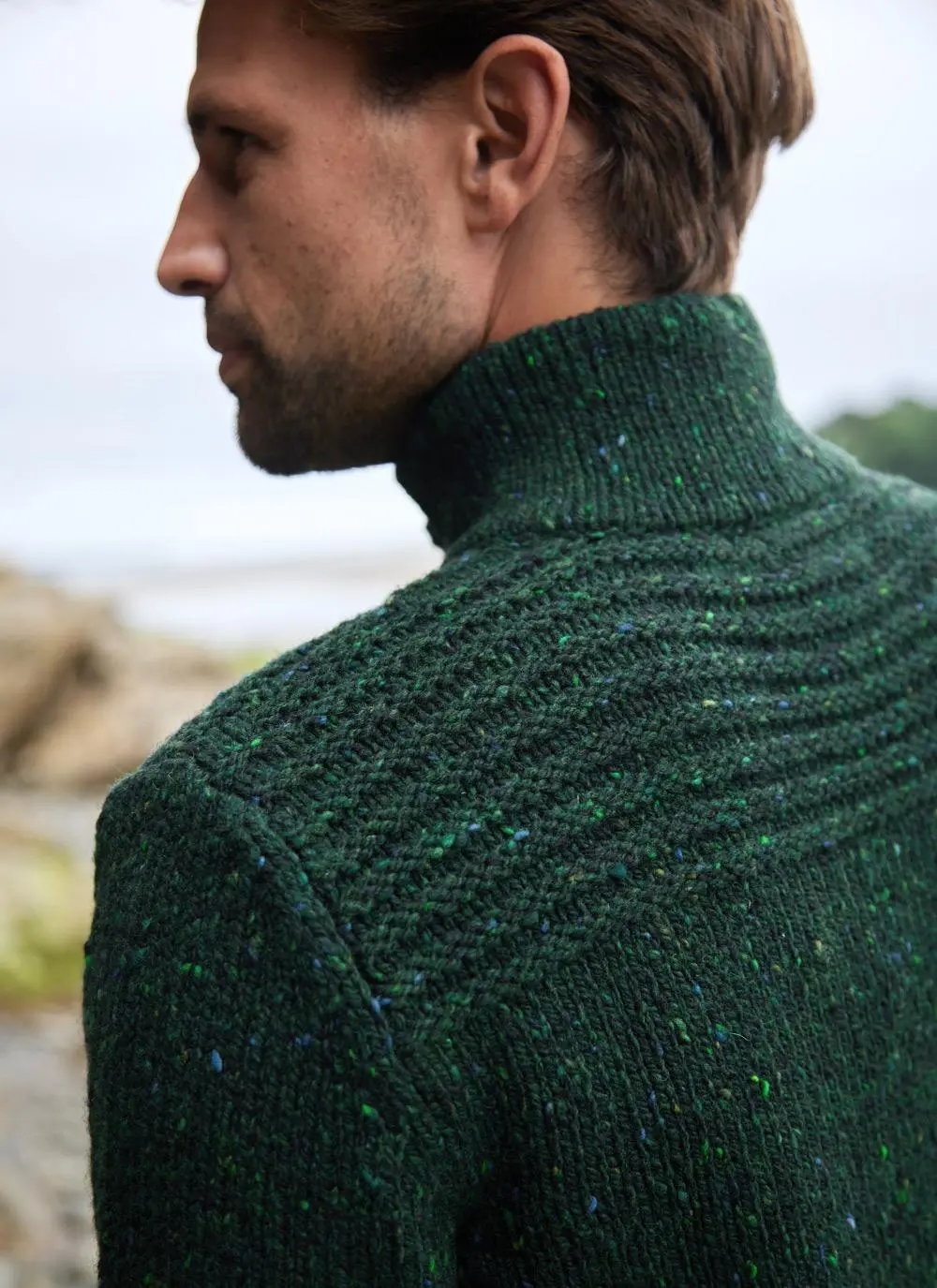 Fisherman Toggle Buttoned Collar Sweater